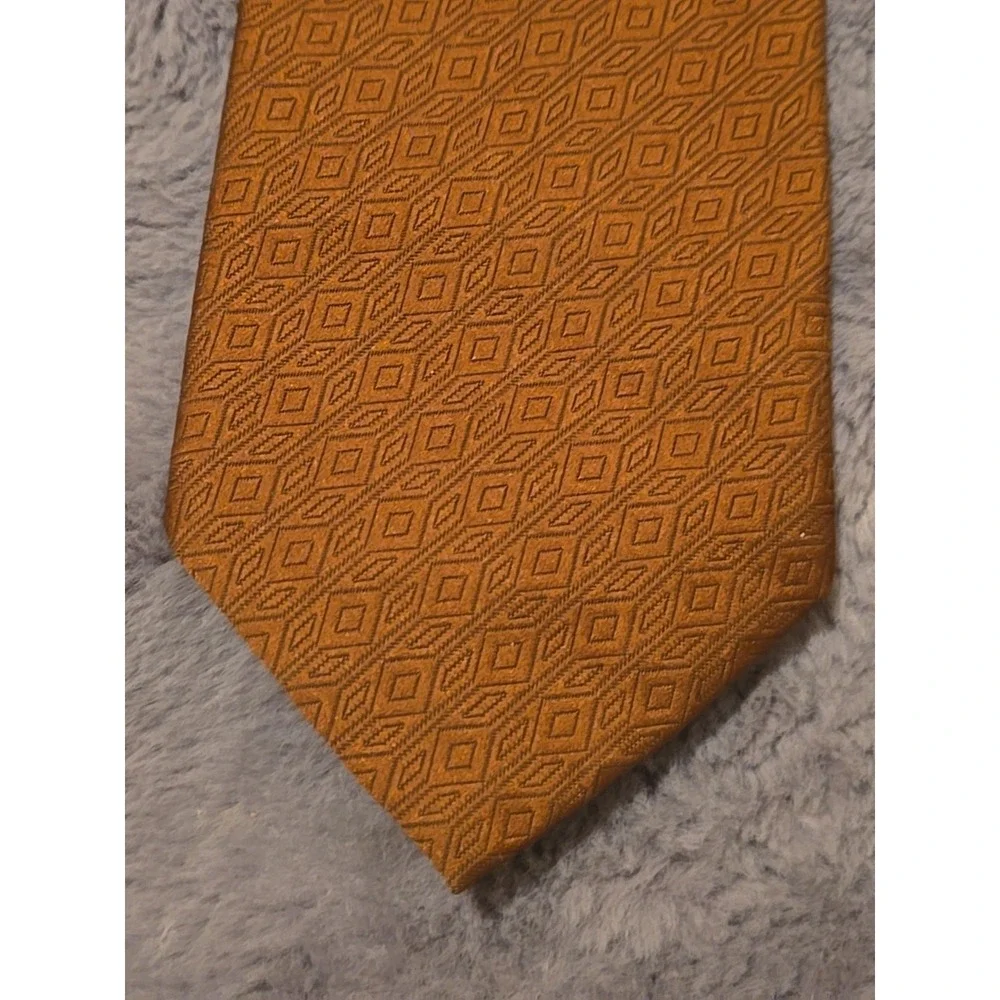 Vintage Towncraft Deluxe Tie Mens Brown Textured Geometric 70s Retro 4